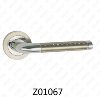 ידית דלת רוזטת אלומיניום מסגסוגת אבץ של Zamak עם רוזטה עגולה (Z01067)