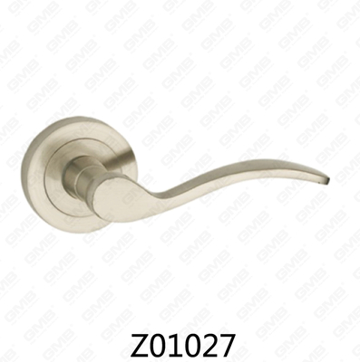 ידית דלת רוזטת אלומיניום מסגסוגת אבץ של Zamak עם רוזטה עגולה (Z01027)