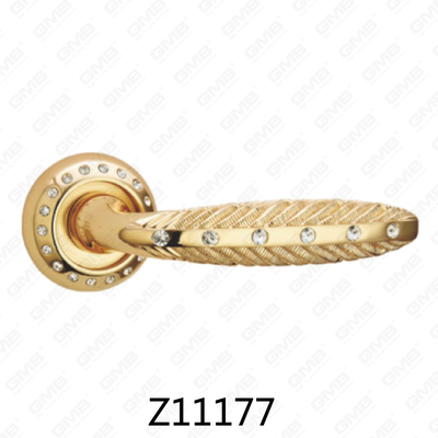 ידית דלת רוזטת אלומיניום מסגסוגת אבץ של Zamak עם רוזטה עגולה (Z11177)