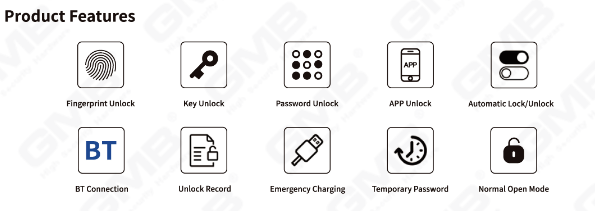 טביעת אצבע אבטחה גבוהה/כרטיס RFID/WIFI/TUYA/TT אפליקציה מנעול דלת חכמה דיגיטלית (706)