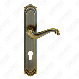 ידיות פליז ידית חומרה לדלת עץ מנעול ידית דלת על צלחת עבור מנעול שקע (B-PM1909-AB)