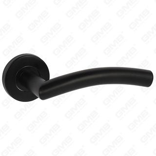 צבע שחור באיכות גבוהה עיצוב סגנון מודרני #304 ידית דלת נירוסטה ידית מנוף ורד עגול (GB03-105)
