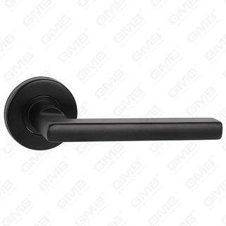 צבע שחור באיכות גבוהה עיצוב סגנון מודרני #304 ידית דלת נירוסטה ידית מנוף ורד עגול (GB03-49)