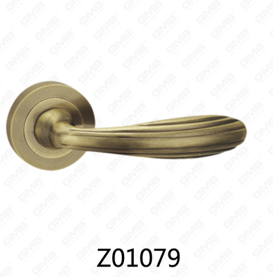 ידית דלת רוזטה מסגסוגת אבץ של Zamak עם רוזטה עגולה (Z01079)