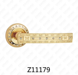ידית דלת רוזטת אלומיניום מסגסוגת אבץ של Zamak עם רוזטה עגולה (Z11179)