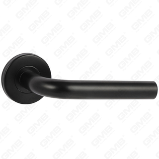 צבע שחור באיכות גבוהה עיצוב סגנון מודרני #304 ידית דלת נירוסטה ידית מנוף ורד עגול (GB03-101)