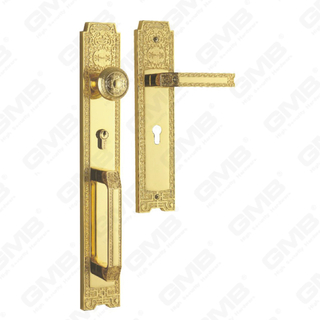 סגסוגת אבץ חיצונית ידית דלת דלת וילה גדולה עם פונקציה נגד מסור (E8536-GPB)