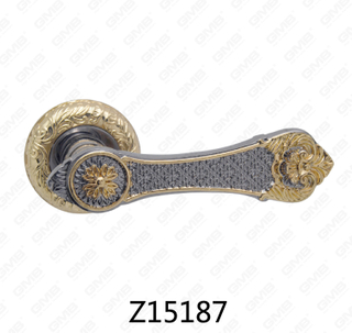ידית דלת רוזטת אלומיניום מסגסוגת אבץ של Zamak עם רוזטה עגולה (Z15187)