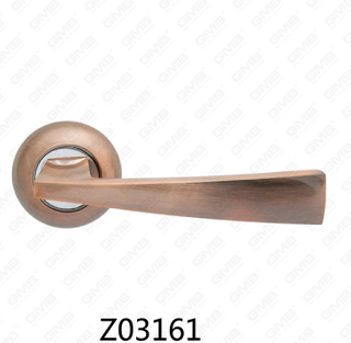 ידית דלת רוזטת אלומיניום מסגסוגת אבץ של Zamak עם רוזטה עגולה (Z02161)