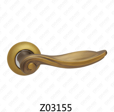 ידית דלת רוזטת אלומיניום מסגסוגת אבץ של Zamak עם רוזטה עגולה (Z02155)