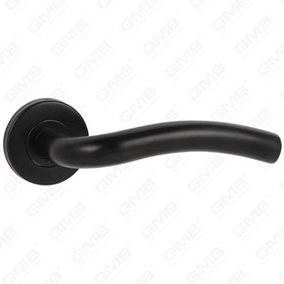 צבע שחור באיכות גבוהה עיצוב סגנון מודרני #304 ידית דלת נירוסטה ידית מנוף ורד עגול (GB03-108)