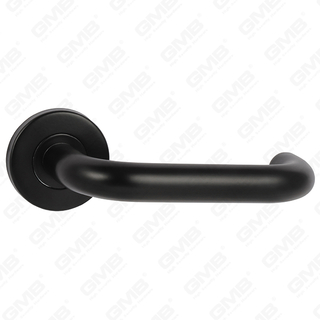 צבע שחור באיכות גבוהה עיצוב סגנון מודרני #304 ידית דלת נירוסטה ידית מנוף ורד עגול (GB03-102)