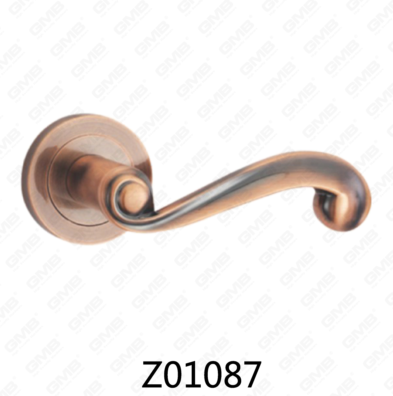 ידית דלת רוזטת אלומיניום מסגסוגת אבץ של Zamak עם רוזטה עגולה (Z01087)