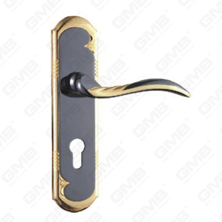 ידית דלת למשוך דלת עץ ידית מנעול ידית דלת על צלחת למנעול שקע על ידי סגסוגת אבץ או ידית צלחת דלת פלדה (ZM83238-HG)