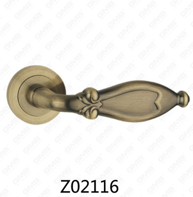 ידית דלת רוזטת אלומיניום מסגסוגת אבץ של Zamak עם רוזטה עגולה (Z02116)