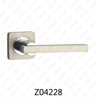 ידית דלת רוזטת אלומיניום מסגסוגת אבץ של Zamak עם רוזטה עגולה (Z04228)