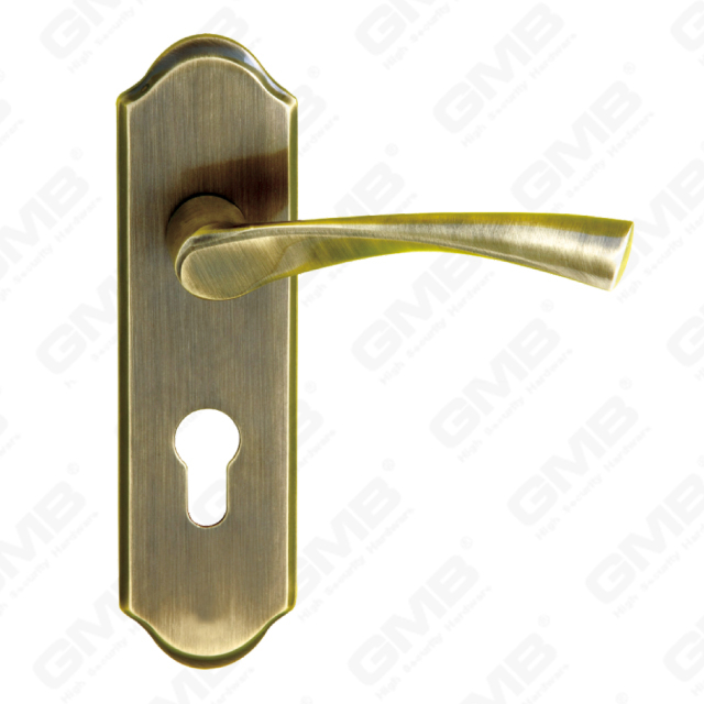 ידיות פליז ידית חומרה לדלת עץ מנעול ידית דלת על צלחת עבור מנעול שקע (B-PM0663-AB)