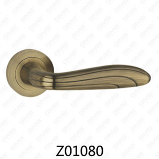 ידית דלת רוזטת אלומיניום מסגסוגת אבץ של Zamak עם רוזטה עגולה (Z01080)