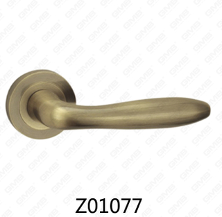 ידית דלת רוזטת אלומיניום מסגסוגת אבץ של Zamak עם רוזטה עגולה (Z01077)