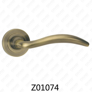 ידית דלת רוזטת אלומיניום מסגסוגת אבץ של Zamak עם רוזטה עגולה (Z01074)