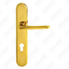 ידיות פליז חומרת דלת עץ ידית מנעול ידית דלת על צלחת עבור מנעול שקע (B-PM1355-PVD)