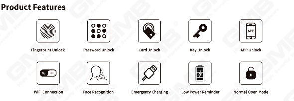 טביעת אצבע אבטחה גבוהה/כרטיס RFID/WIFI/TUYA/TT אפליקציית/עם מצלמה מנעול דלת חכמה חכמה חכמה אנטי-פיפ (830)