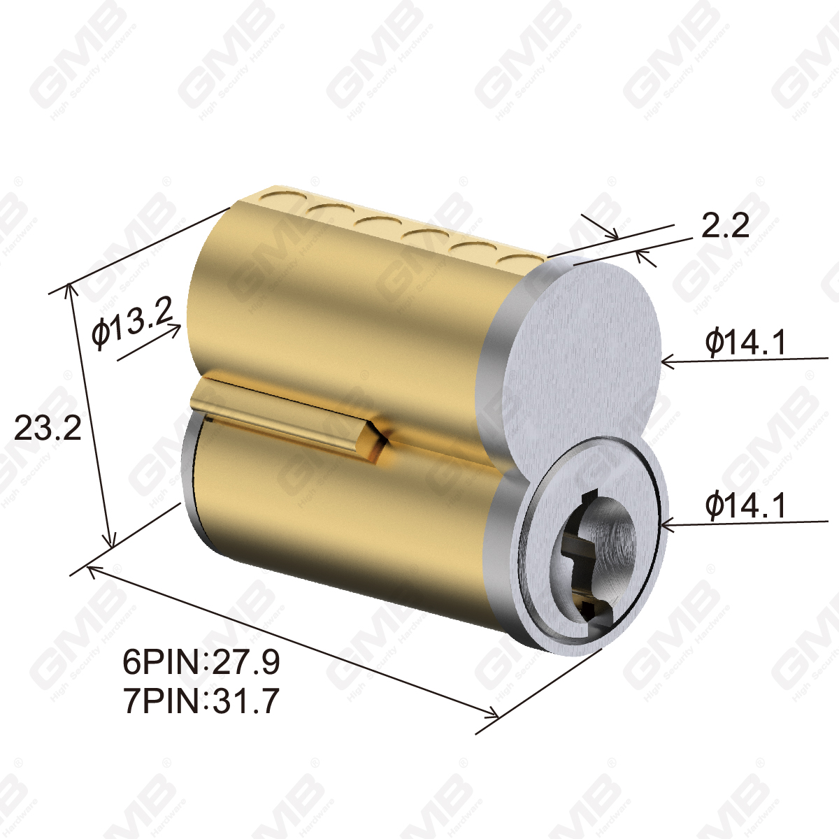צילינדר הניתן להחלפה בדירות Master Key רבות R8）