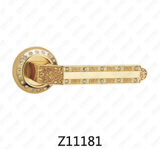 ידית דלת רוזטת אלומיניום מסגסוגת אבץ של Zamak עם רוזטה עגולה (Z11181)